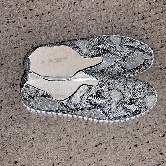 ILSE JACOBSEN-Tulip-Snakeprint Vegan Leather/Leather Insole-Sz 40-9.5-Excellent - Picture 7 of 8